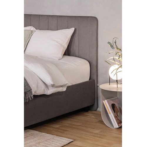 Bonami Selection Siva oblazinjena zakonska postelja s prostorom za shranjevanje z letvenim dnom 160x200 cm Myra Slim Line &amp;ndash; Slike