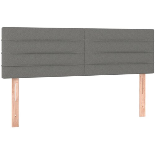  Krevet s oprugama i madracem tamnosivi 140x190 cm od tkanine Slike
