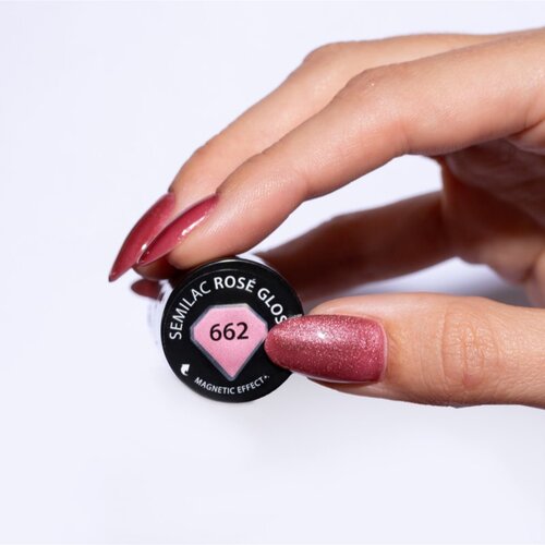 Semilac UV Hybrid Gloss GALA gel lak za nohte z uporabo UV/LED lučke odtenek 662 Ros&amp;eacute; Gloss 7 ml Slike