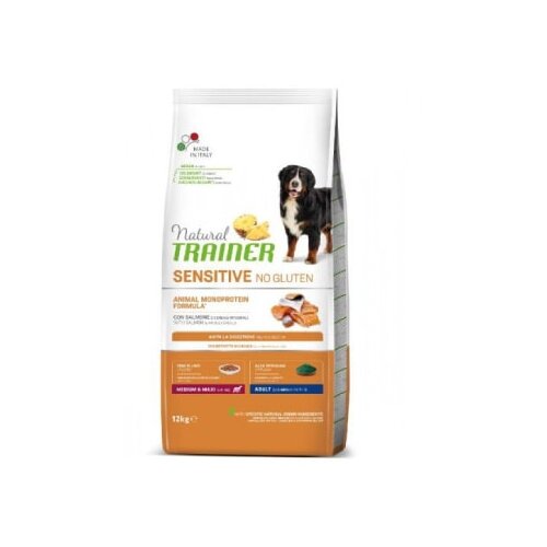 Natural trainer sensitive no gluten sa lososom za odrasle pse srednjih i velikih rasa 12kg Cene