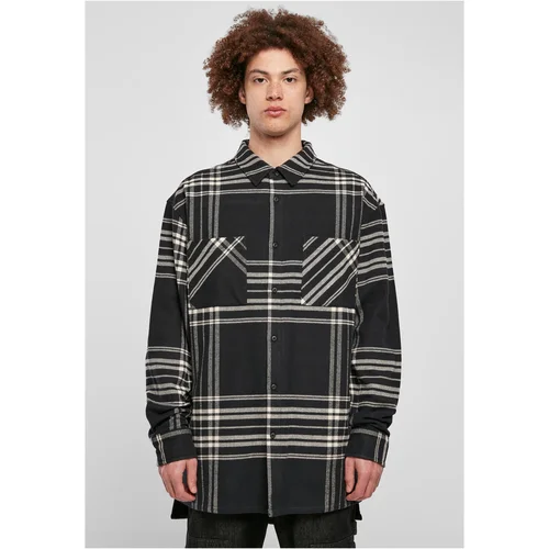 UC Men Long Oversized Checked Summit Shirt black