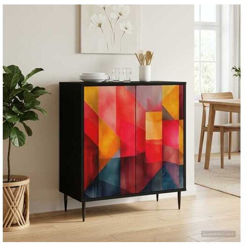vidaXL Kreveta HEESCH Crni hrast 69 x 33 x 76 cm Konstruirano drvo - Tiskanje boja Cijene
