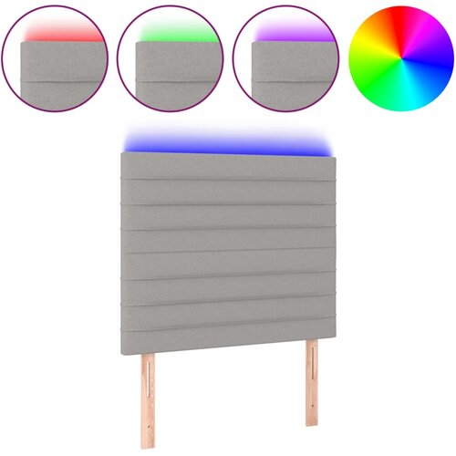 Maison Chic led posteljno vzglavje - vzglavna omarica - nočna omarica svetlo sivo 100x5x118/128 cm blago, (21711798) Slike