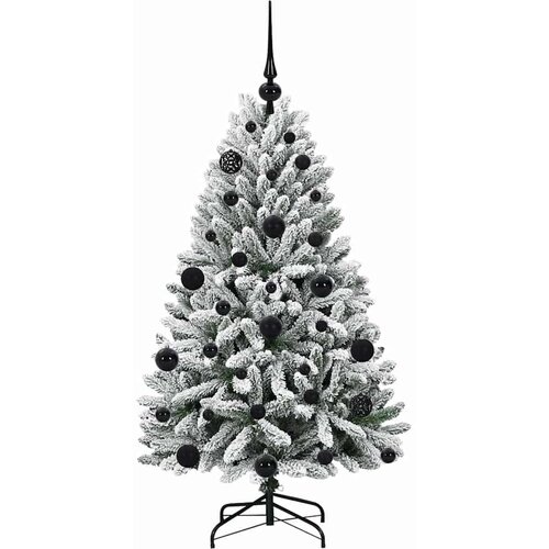 VidaXL Umjetno božićno drvce Zelena i bijela 120 cm PVC i metal Slike