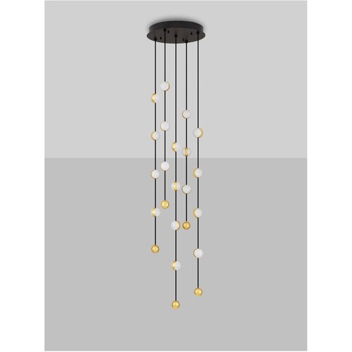 Nova Luce Mat črna aluminijasta LED zatemnitvena viseča svetilka s senčilom iz akrilnega stekla &amp;oslash; 38 cm Alcinoe &amp;ndash; Slike