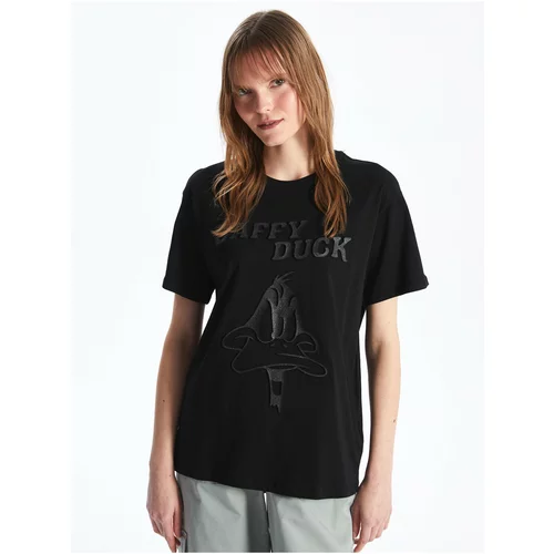 LC Waikiki Women's Crew Neck Daffy Duck Printed Short Sleeve T-Shirt