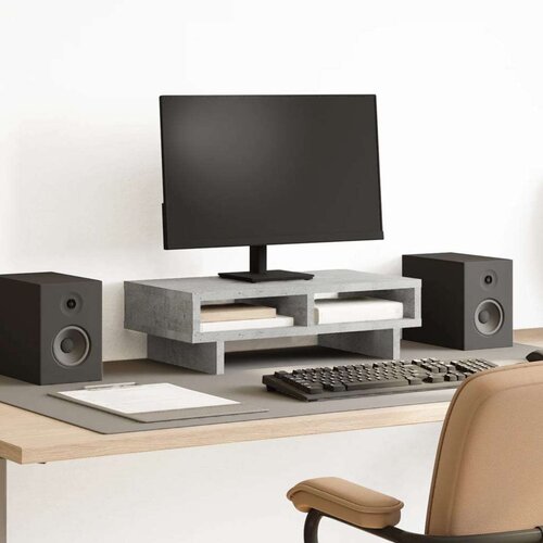  Stalak za monitor siva boja betona 50x27x15 cm drveni Cijene