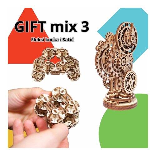 UGEARS 3D mix 3: FLEKSI KOCKA I SATIĆ ( 8278) Slike
