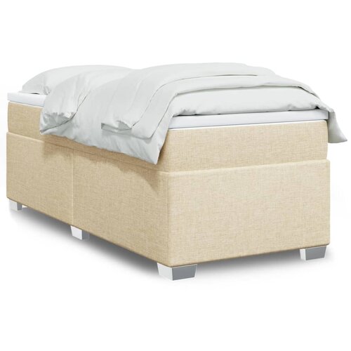 vidaXL Box spring postelja z vzmetnico krem 100x200 cm blago Cene