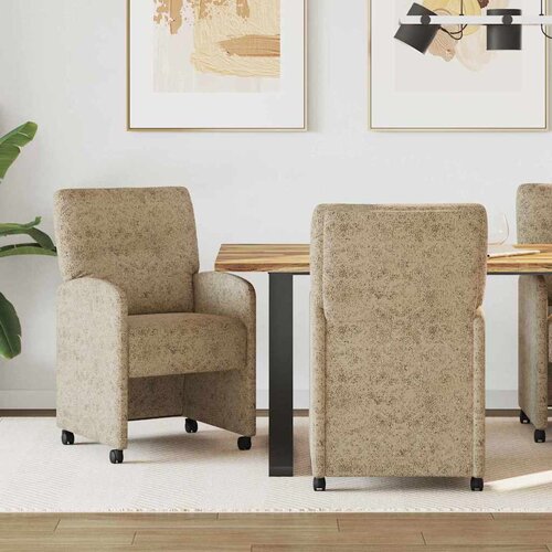 vidaXL Jedilni stoli s kolesi 2 pcs Svetlo siva 57 x 67 x 95 cm Cene