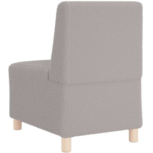  Modularna sofa bez naslona za ruke svijetlosiva 55 cm kovrčava tkanina imitacija vune Slike