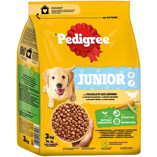 Pedigree Junior perad i povrće - 3 x 3 kg