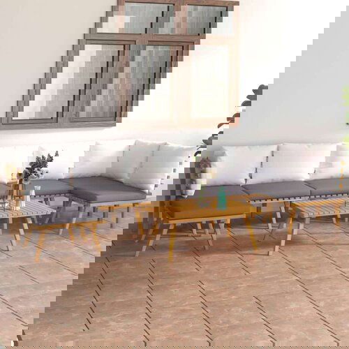  8-dijelna vrtna garnitura s jastucima masivno bagremovo drvo Slike