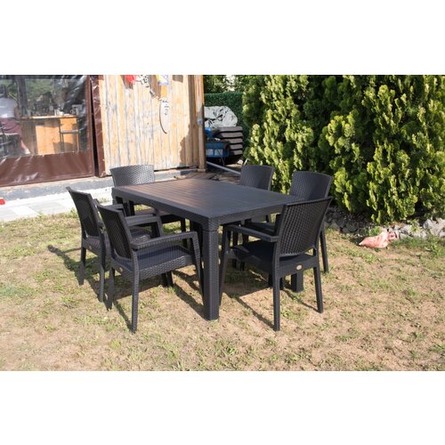  Bastenski set zeugma 6 stolice i sto 150x90 crna Cene