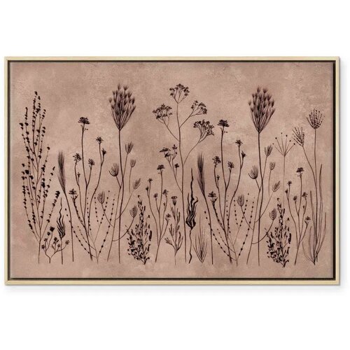 Slika - Wildflowers – black plants on lime-wash background 90x60 Cene