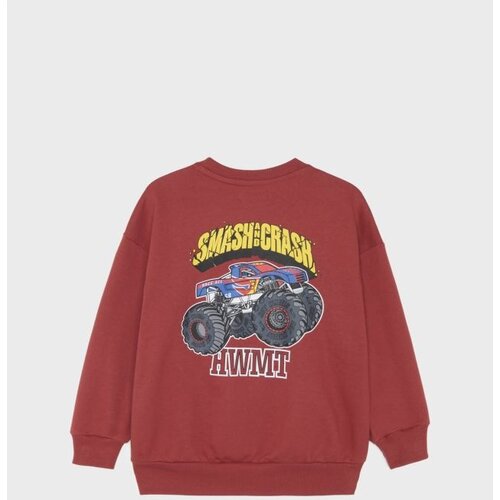 Sinsay Pamučna crewneck majica &amp;scaron;irokog kroja s printom monster trucka na leđima Slike