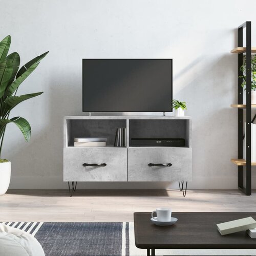 VidaXL TV omarica betonsko siva 80x36x50 cm inženirski les Slike
