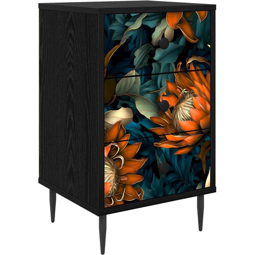  Noćni ormar LOCHEM Crni hrast 36 x 33 x 61 cm Konstruirano drvo Slike