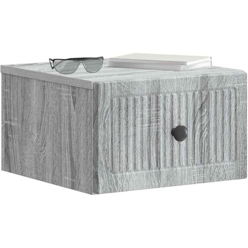  Noćni ormarić za montažu na zid s ladicama 2 pcs Siva sonoma Slike