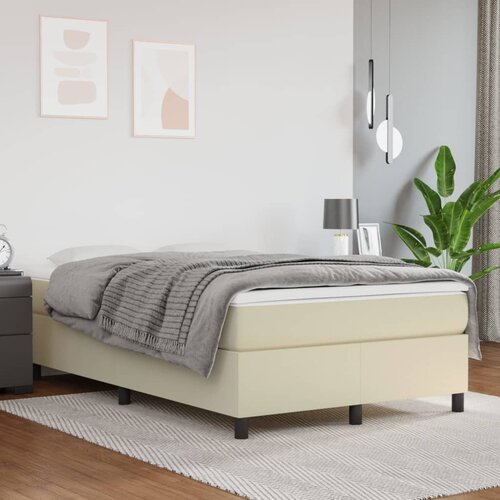  Okvir za krevet s oprugom krem 120 x 200 cm od umjetne kože Cene