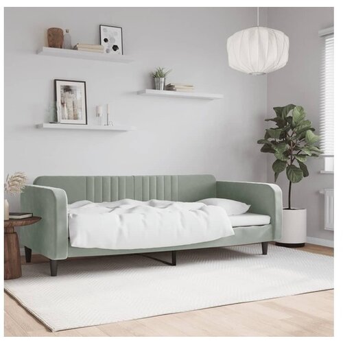 vidaXL Raztegljiva postelja svetlo siva 90x190 cm žamet Cene