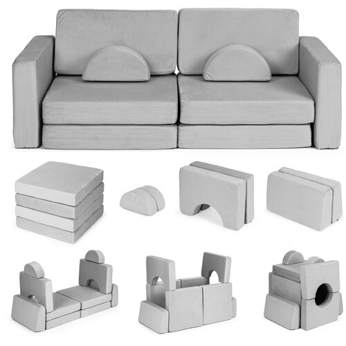 ECO TOYS DIY modularna fotelja sa 10 jastuka - siva Slike