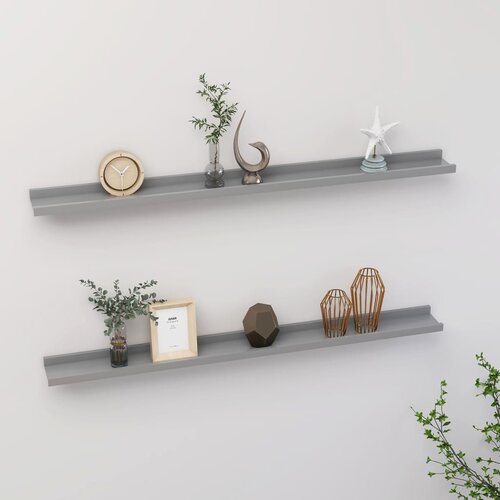 VidaXL Zidne police 2 kom sive 100 x 9 x 3 cm Slike