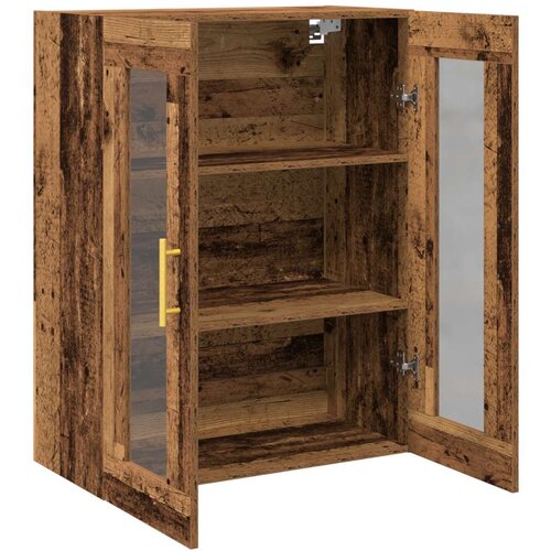 Zidni ormar s staklenim vratima Starinsko drvo 69 5x34x90 cm Slike
