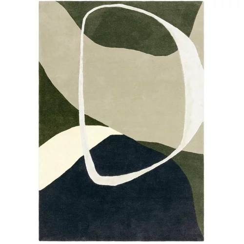 Asiatic Carpets Zelena ročno tkana volnena preproga 120x170 cm Matrix –