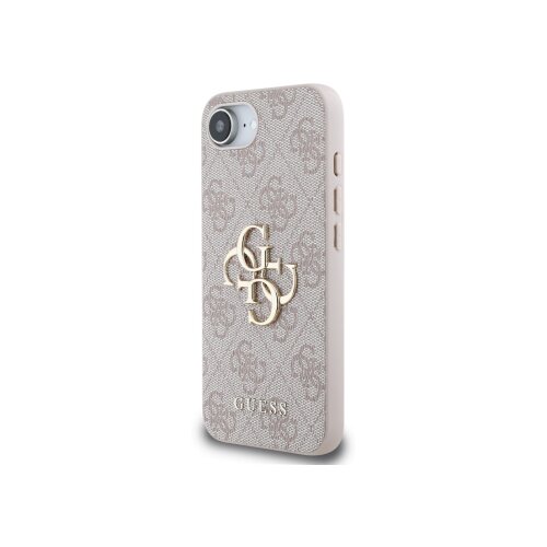 Guess GUHCPSE44GMGPI silikonski ovitek za iPhone 16e - roza z zlatim logom Slike