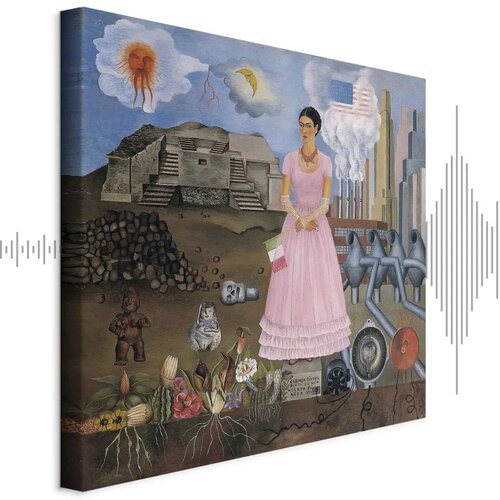  Slika - Frida Kahlo – Self-Portrait on the Borderline Between Mexico and the United States 40x40 Akustična Cene