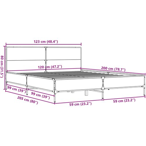  Okvir kreveta crni 120 x 200 cm od konstruiranog drvo i metal Slike