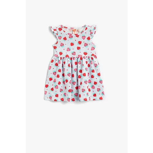 Koton Baby Girl Strawberry Printed Striped Dress 2smg80007ak
