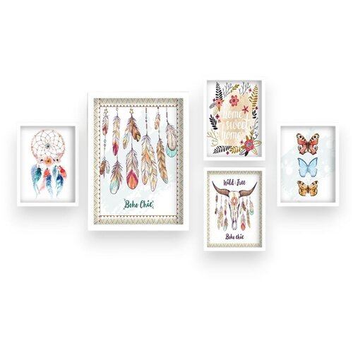 Wallity Slike u setu od 5 komada 34x44 cm Boho - Slike