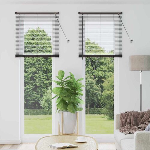VidaXL Okenska roleta z zavesami Drugo Črna 80 x 220 cm Aluminij Slike