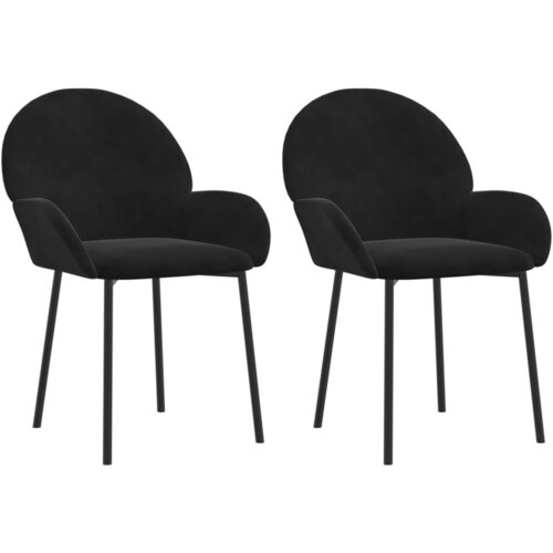 Maison Chic Jedilni stoli - Vzorci stoli 2 kosa črn žamet A225, (22032543) Cene