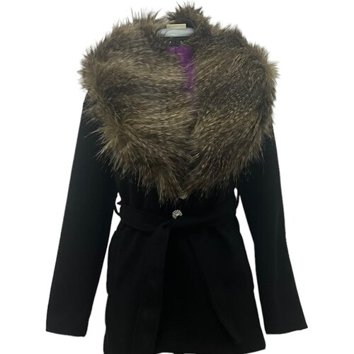 MELY FASHION COLLECTION ženski kaput sa krznom crni Slike