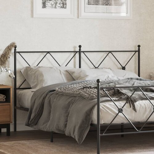 vidaXL Kovinsko posteljno vzglavje črno 160 cm Cene