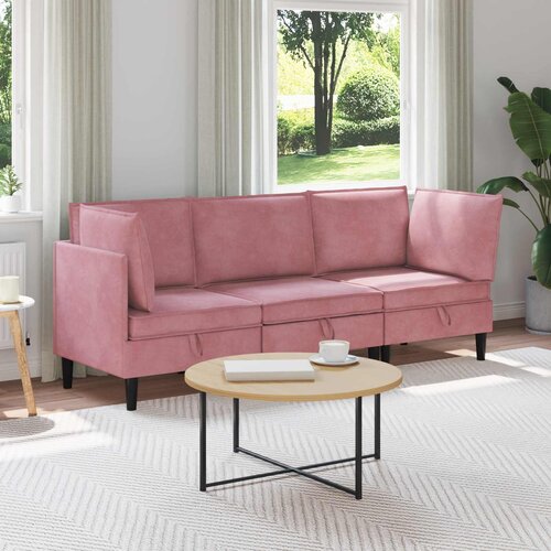  Set namještaja za dnevni boravak 3 pcs Ružičasta Baršun Cene
