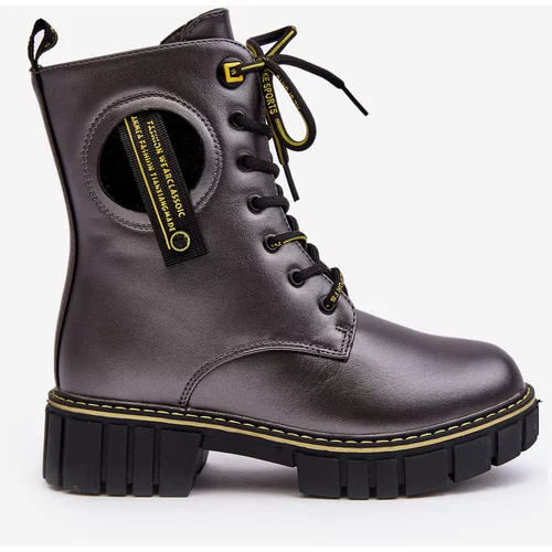 Kesi Children's insulated trapper boots grey Iomare