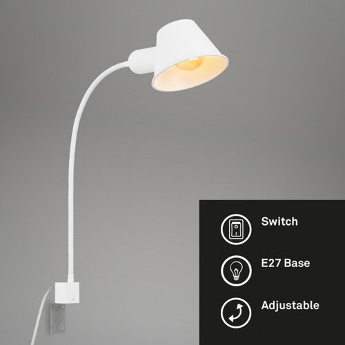 BRILONER 2079-016 - zidna fleksibilna lampa 1xE27/10W/230V bela Slike