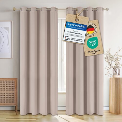 BLUMTAL 2x 215 &amp;times; 132cm Zatemnitvene zavese z rinkami Slike