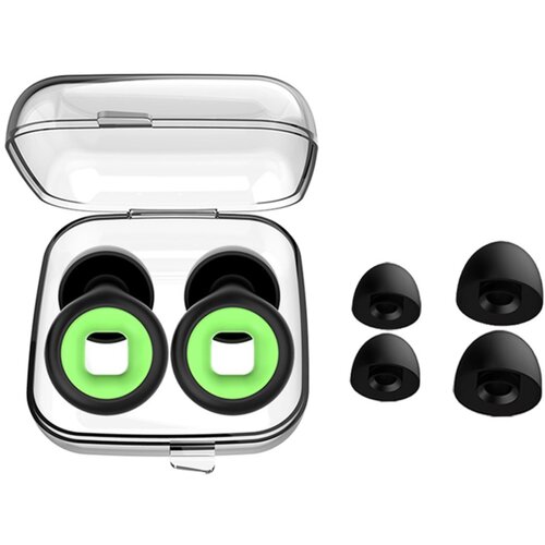 INF Kovancasti silikonski ušesni čepki (1 par) – udobni pralni 25-28db Black+Green, (5000286864) Cene