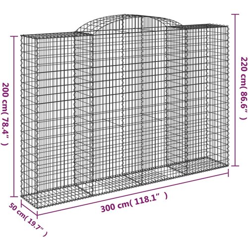  Lučne gabionske ko&amp;scaron;are 2 kom 300x50x200/220cm pocinčano željezo Slike