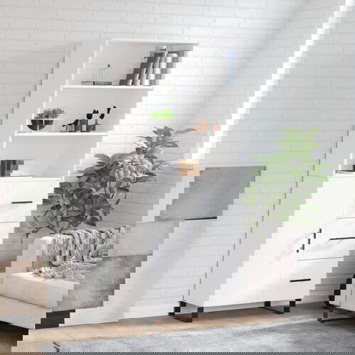 The Living Store Visoka omara bela 69,5x34x180 cm inženirski les - Visoka Omarica, (21436321) Cene