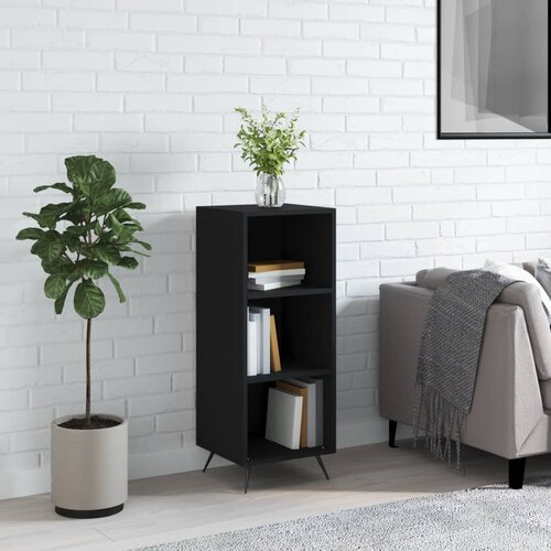 VidaXL Omarica s policami črna 34,5x32,5x90 cm inženirski les Slike