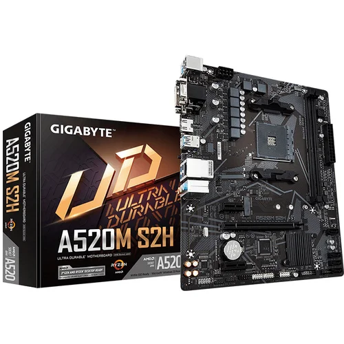 Gigabyte MB A520M S2H 1.2, AM4, 2xDDR4, M.2, 4xSATA, VGA, DVI, HDMI, 6xUSB, mATX