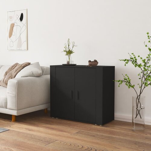 The Living Store Komoda črna 80x33x70 cm inženirski les - Komoda, (21438028) Slike