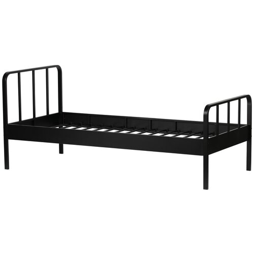 WOOOD Crni metalni krevet s podnicom 90x200 cm Mees – Cijene