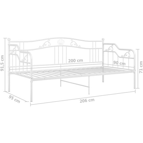  Okvir za krevet na razvlačenje bijeli metalni 90 x 200 cm Slike